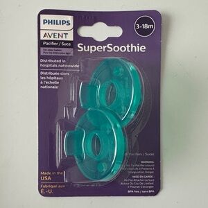 🔥Philips Avent SuperSoothie Teal Pacifiers - 2 Pack🔥